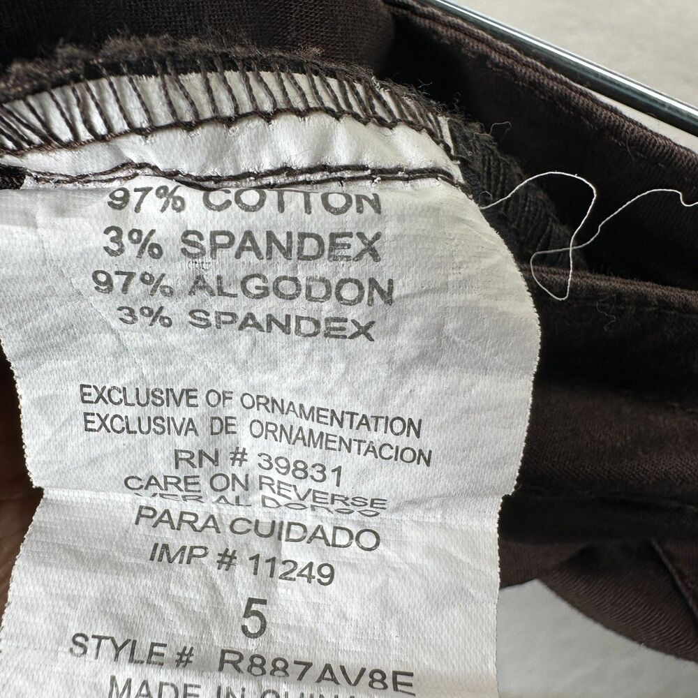 2/$30 Vintage Rewind Crop Capri Pants Size 5 Brown Y2K Sporty Coquette Low Rise - Picture 12 of 12